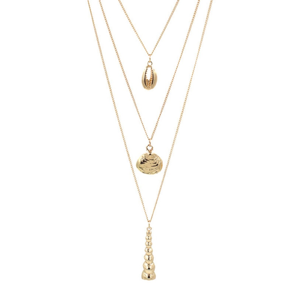 Seashell conch necklace 24k filled gold